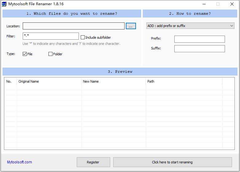 Mytoolsoft File Renamer