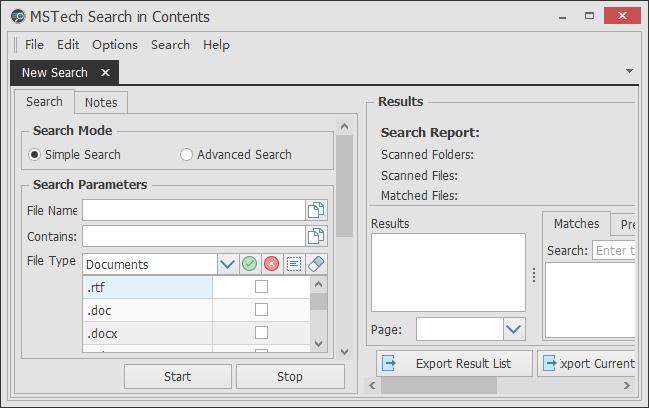 MSTech Search in Contents