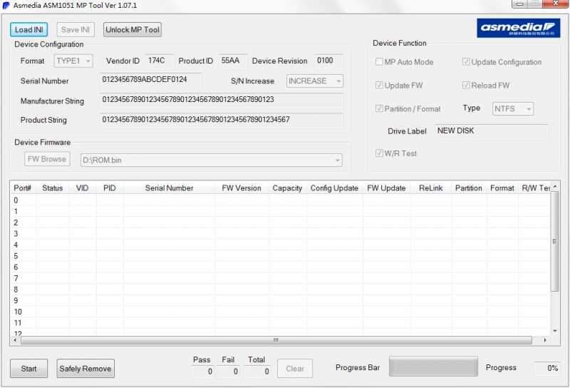 Asmedia ASM1051 MP Tool