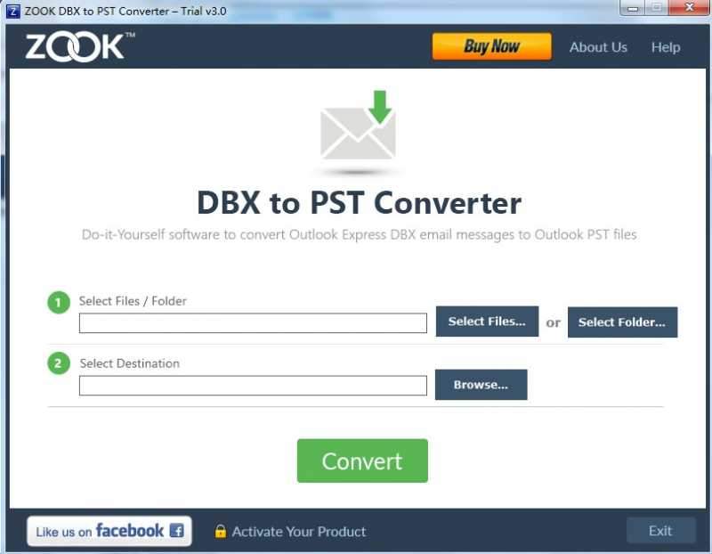 ZOOK DBX to PST Converter
