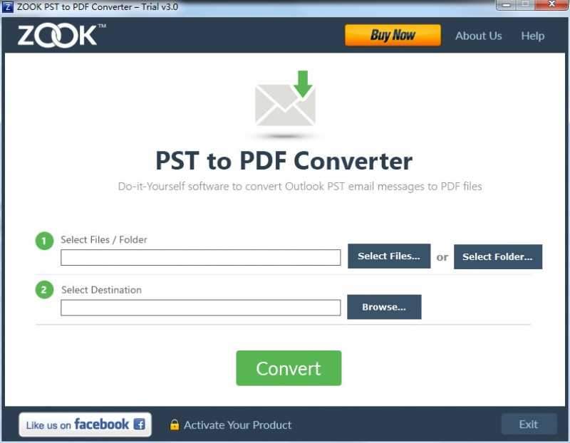 ZOOK PST to PDF Converter