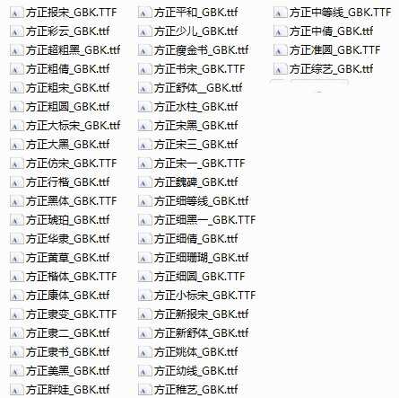 方正GBK字体库
