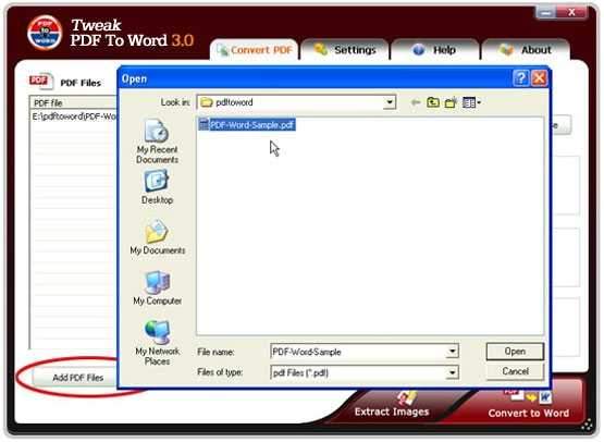 Tweak PDF To Word