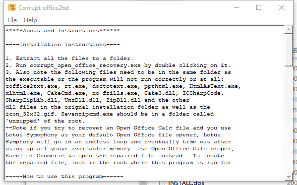 Corrupt Office2txt