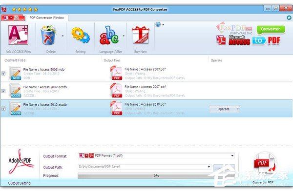 FoxPDF Access to PDF Converter