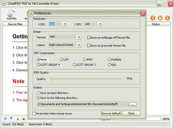 ChiefPDF PDF to Tiff Converter