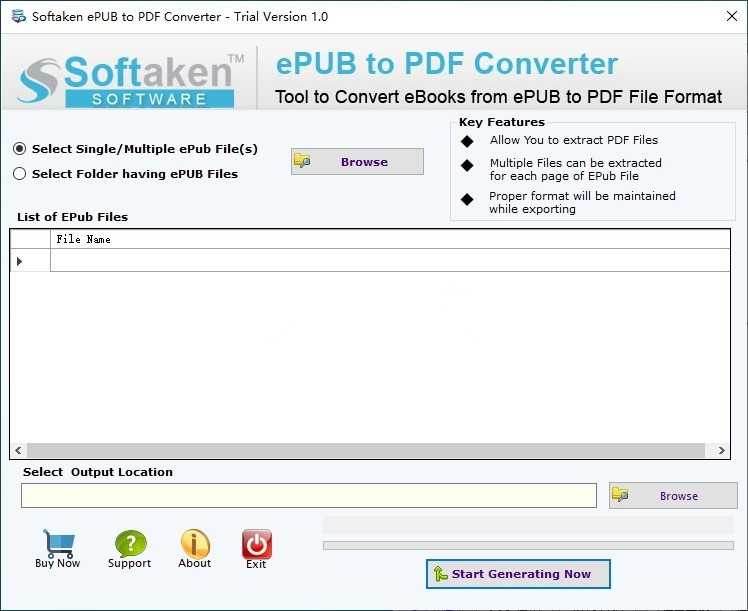 Softaken ePUB to PDF Converter