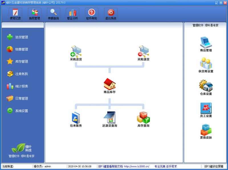 绿叶五金建材进销存管理系统