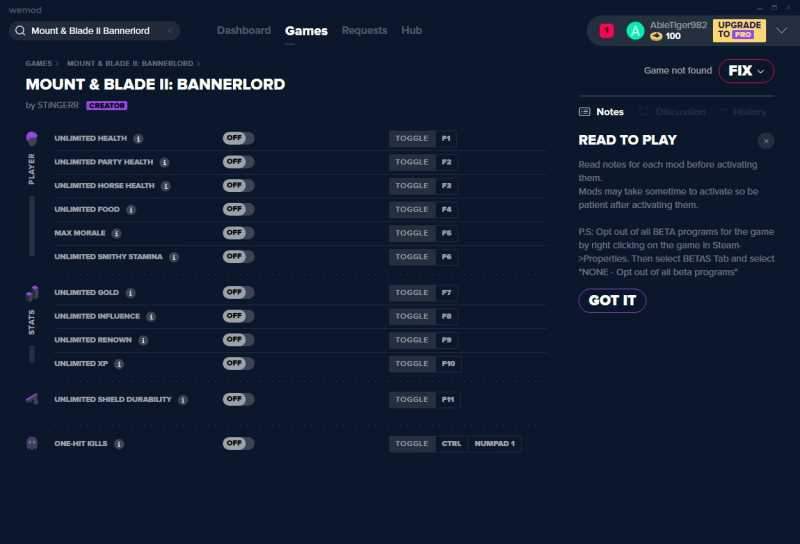 骑马与砍杀2十二项修改器