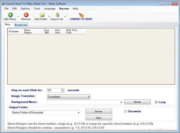 Convert Excel to Video 4dots
