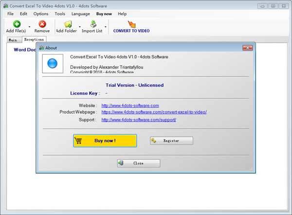Convert Excel to Video 4dots