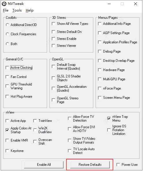 Nvidia Forceware Nvtweak