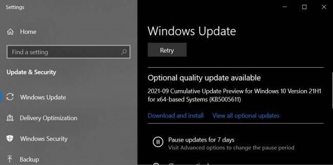 Win10 21H1 KB5005611
