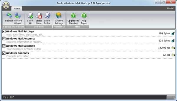Static Windows Mail Backup