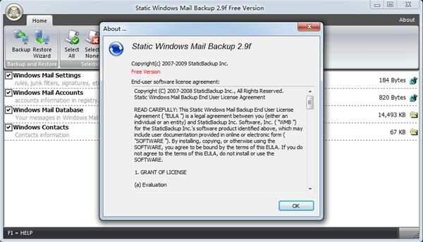 Static Windows Mail Backup