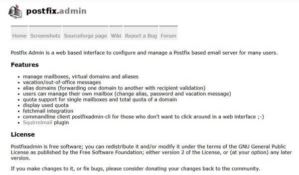 Postfix Admin