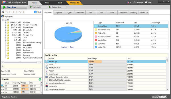 SysTweak Disk Analyzer Pro