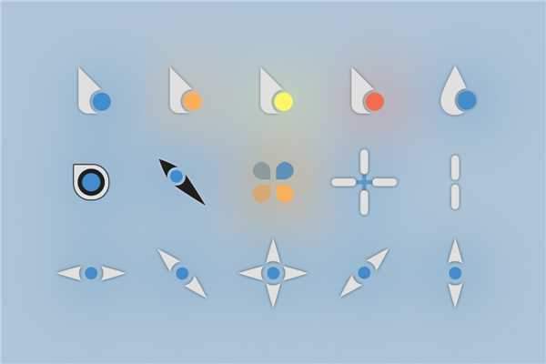 简约灰蓝光标鼠标指针