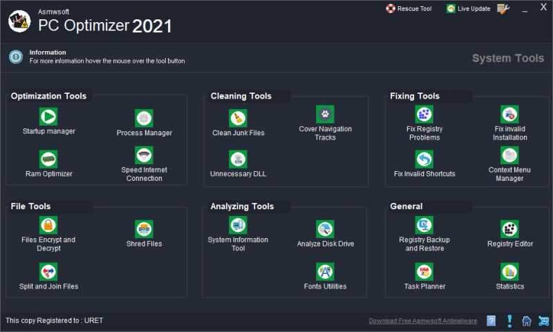 Asmwsoft PC Optimizer 2021