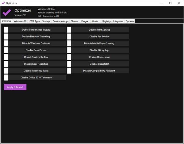 Optimizer(系统优化清理工具)