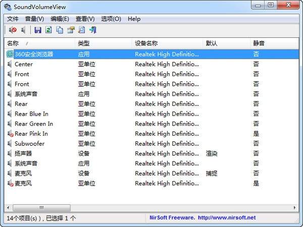 SoundVolumeView(音量管理软件)