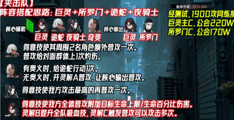 非匿名指令开荒阵容有哪些,非匿名指令开荒同调夹击队玩法详解