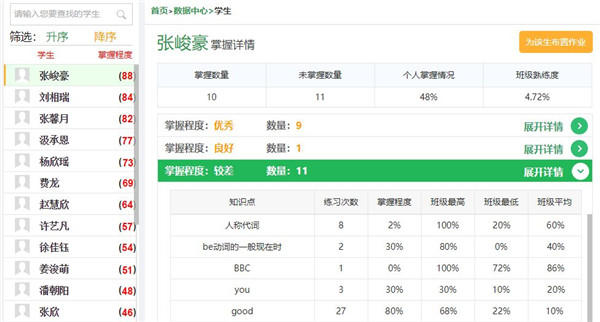 外语通App如何为学生布置不同的个性作业4