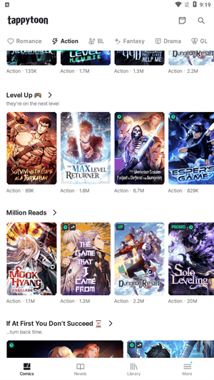 Tappytoon官方免费安装版使用方法2