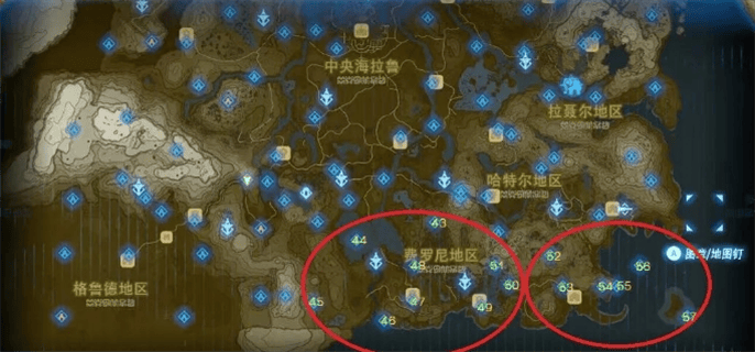 塞尔达传说荒野之息全神庙地图位置大全图五