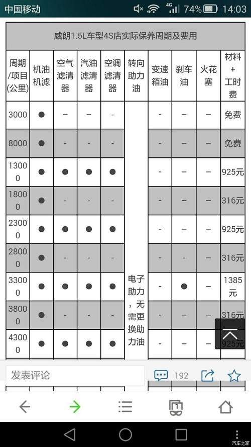 别克威朗保养多久一次(别克威朗多久大保养)